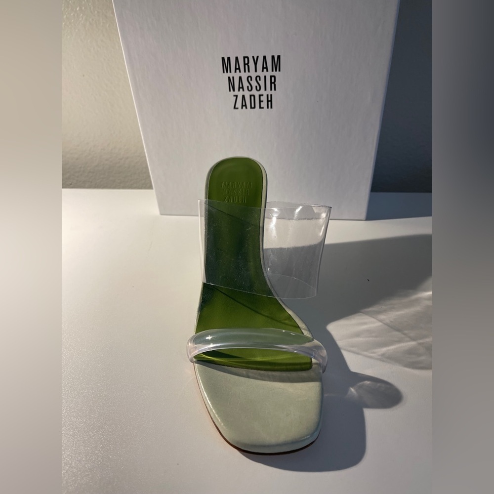 Maryam Nassir Zadeh Olympia Wedge Sandals Sage Green EU 37 - Picture 5 of 11